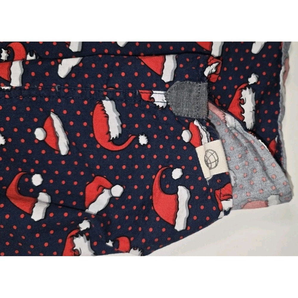 Free Planet Men's Christmas Shirt Large‎ Navy Santa Hat Button Down 100% Cotton - Picture 7 of 11